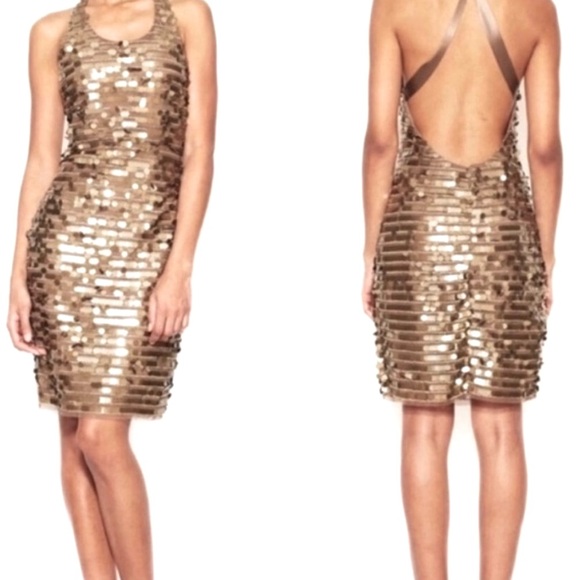 BCBGMaxAzria Iman Bronze Sequins Dress - Picture 3 of 6